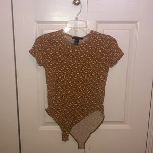 mustard yellow w/ floral print bodysuit